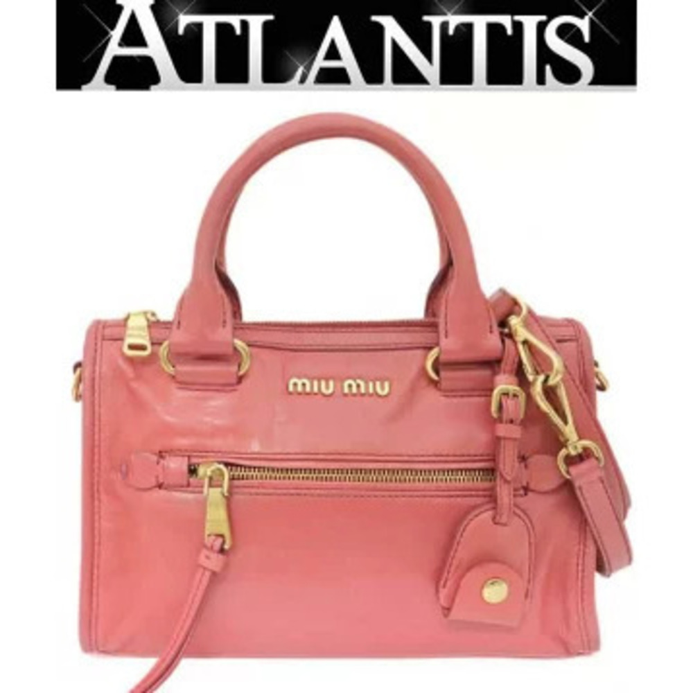 Miu Miu Bag Leather Pink Orange
